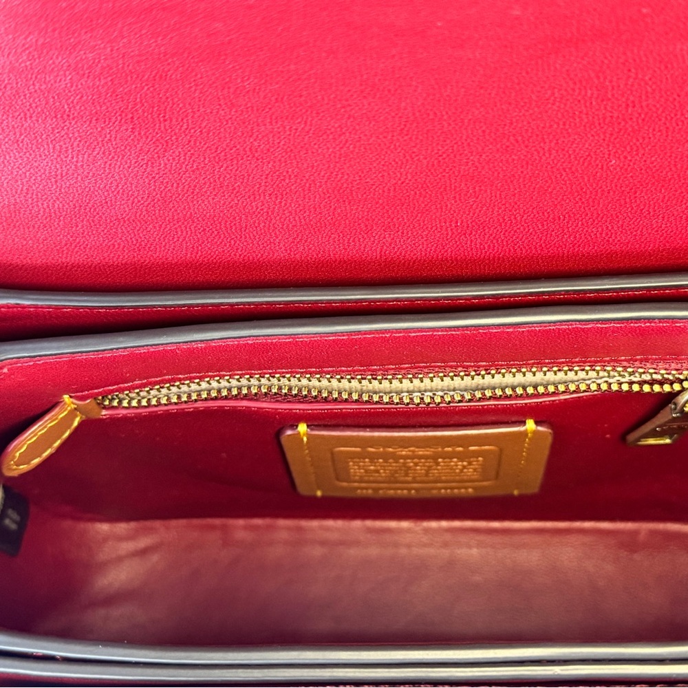 Coach Rogue Top Handle bag In Ruby Red Spazzolato Leather Limited Edition NWT - Picture 9 of 11